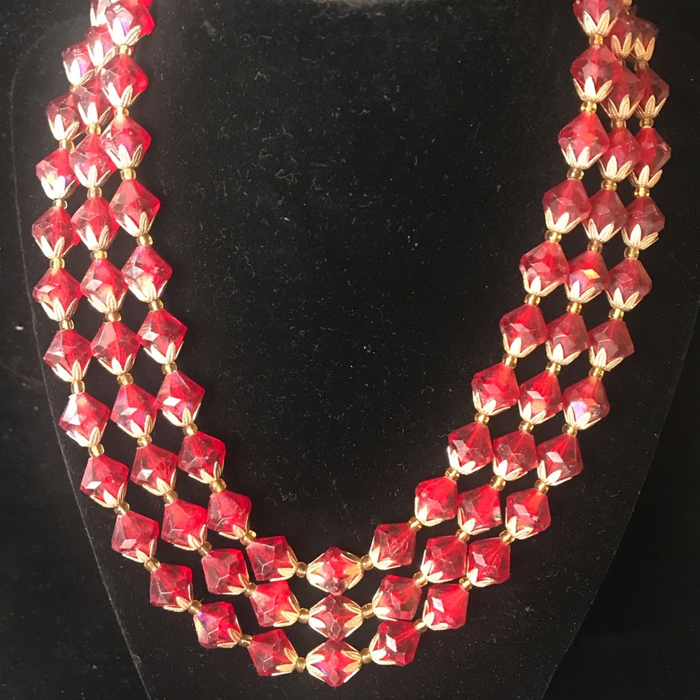 VINTAGE NECKLACE 3 strand Germany